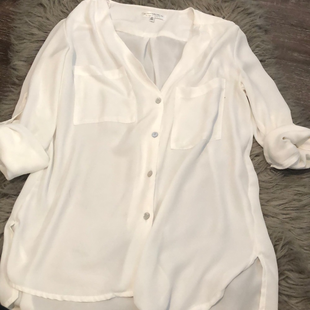 * White cotton on long sleeve blouse
